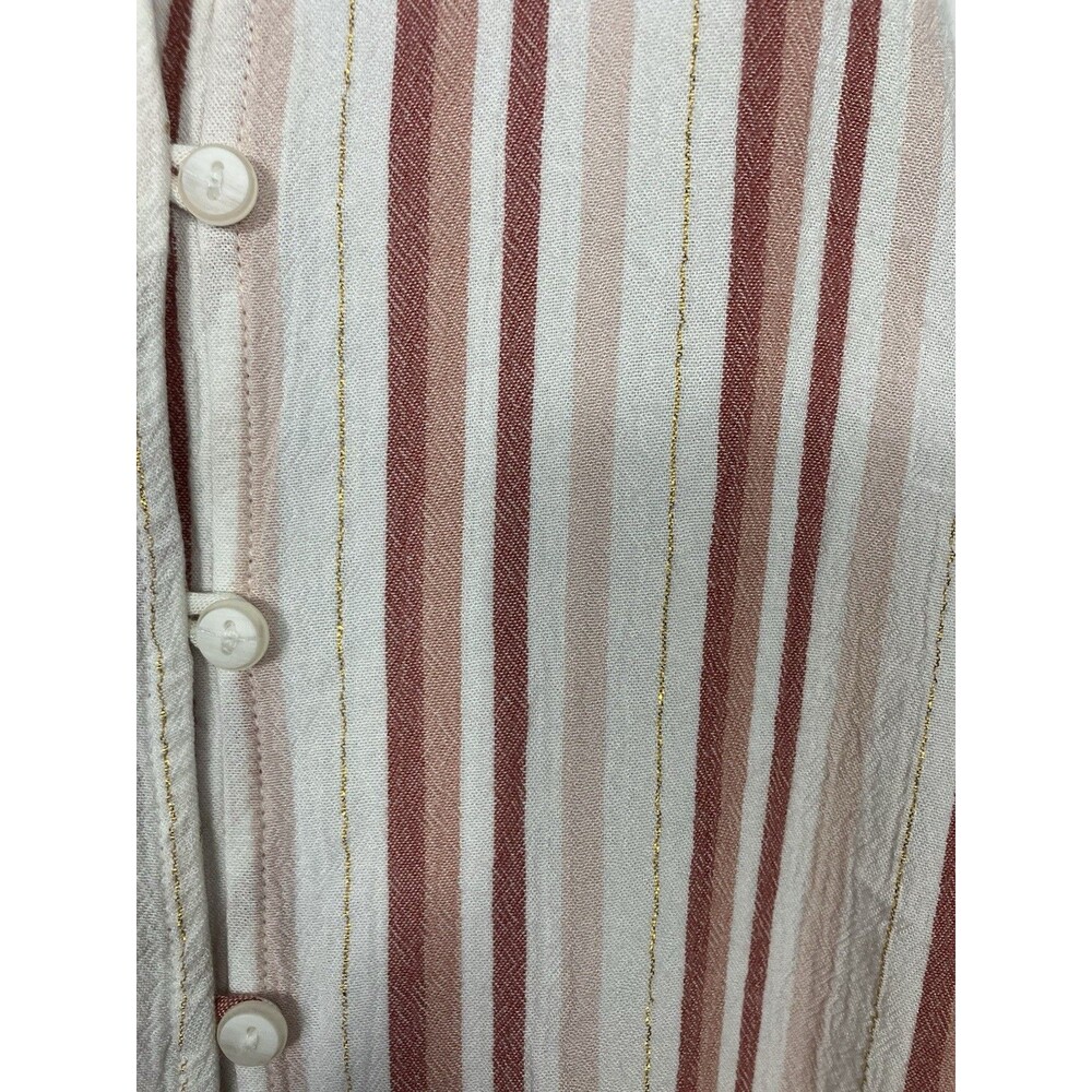 Liz Claiborne Sleeveless Button up Pink & White Blouse Size M - Picture 4 of 6